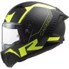 LS2 FF805 THUNDER CARBON-6K RACING1 helma matná-H-V-žlutá vel.M